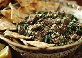 Beef and Spinach Caesar with Toasted Pita Chips recipe