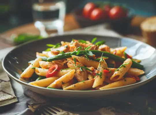 Stashcook | Penne with Spicy Chicken and Green Beans