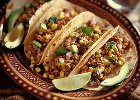 Ground Turkey Tacos with Avocado & Corn Salsa recipe
