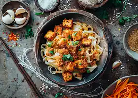 Spicy Coconut and Crusted Tempeh Noodles recipe
