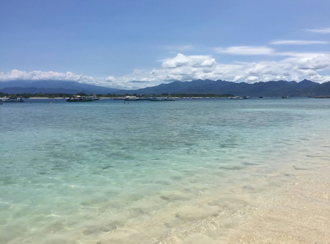 Blue seand at the beach in Gili Trawangan