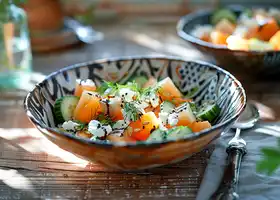 Melon and Goat Cheese Salad with Balsamic Glaze recipe