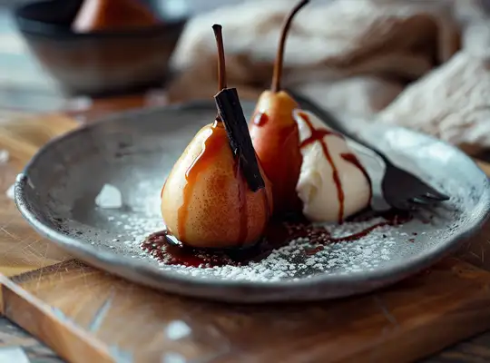 Stashcook | Chocolate Drizzle Poached Pears