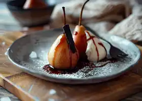 Chocolate Drizzle Poached Pears recipe