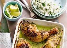 Coconut lime chicken with coriander rice recipe