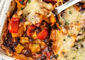 Roasted Vegetable Enchilada Casserole recipe