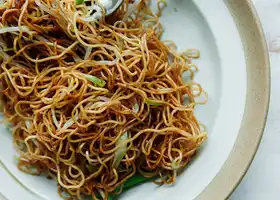 Soy Sauce Pan Fried Noodles (Cantonese Chow Mein) recipe