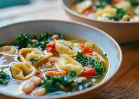 Tortellini Soup with White Beans, Kale, and Tomato recipe
