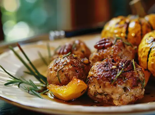 Stashcook | Honey Pecan Chicken Meatballs with Acorn Squash