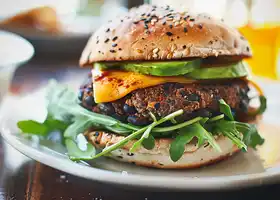 Spicy Black Bean Burger with Chipotle Mayo & Avocado recipe