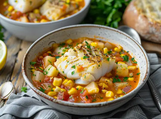 Stashcook | Atlantic Cod Chowder with Sweet Corn & Parsley