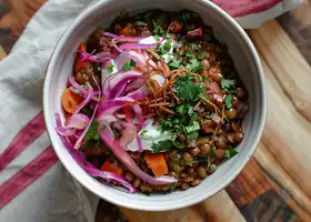 Spiced Lentil Stew with Pickled Vegetables recipe