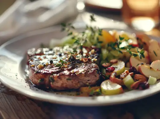 Stashcook | Herbed Pork Chops with Apple-Celery Slaw