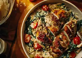 Creamy Chicken and Spinach Orzo recipe