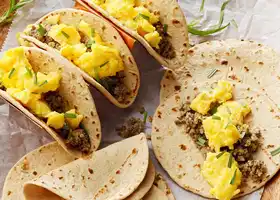 Mushroom and Egg Breakfast Tacos recipe