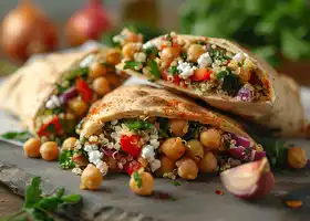 Chickpea Quinoa Pockets with Greek Yogurt & Vegetables recipe