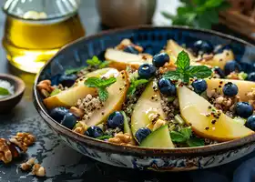 Pear Quinoa Salad with Walnuts and Blueberries recipe
