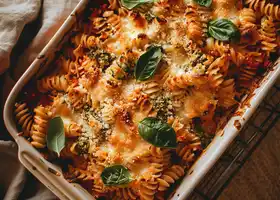 Creamy Tomato Pesto Fusilli Bake recipe