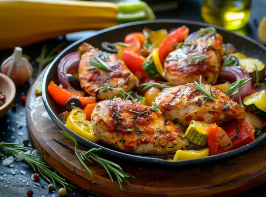 Stashcook | Lemon Herb Chicken with Mediterranean Vegetable Stew