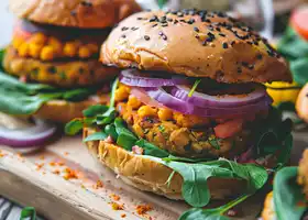 Chickpea Veggie Burgers with Spicy Mayo recipe