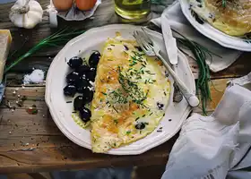 Cheddar & Black Olive Spanish Omelette recipe