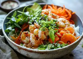 Vegetable and Shrimp Tempura Rice Bowl recipe
