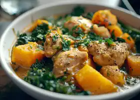 Chicken & Butternut Squash Curry with Coconut & Kale recipe