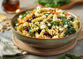 Pasta Salad with Feta, Almonds, Cranberries, Carrots & Spinach recipe