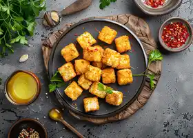 Spicy Honey Drizzled Tofu Nuggets recipe