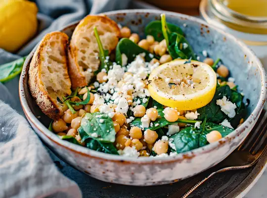 Stashcook | Chickpea & Spinach Caesar Salad with Sunflower Seeds