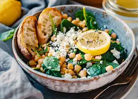 Chickpea & Spinach Caesar Salad with Sunflower Seeds recipe
