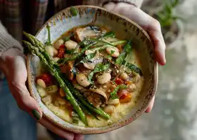 Creamy White Bean and Vegetable Ragout with Herbed Polenta recipe