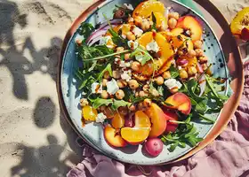 Grilled Peach and Arugula Salad recipe