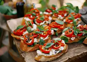 Herbed Goat Cheese and Roasted Pepper Bruschetta recipe