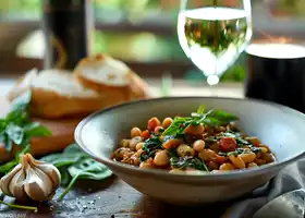 White Bean Ragout with Chorizo and Spinach Pesto recipe