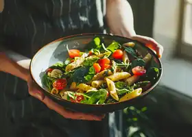 Walnut Pesto Pasta Salad with Asparagus and Cherry Tomatoes recipe