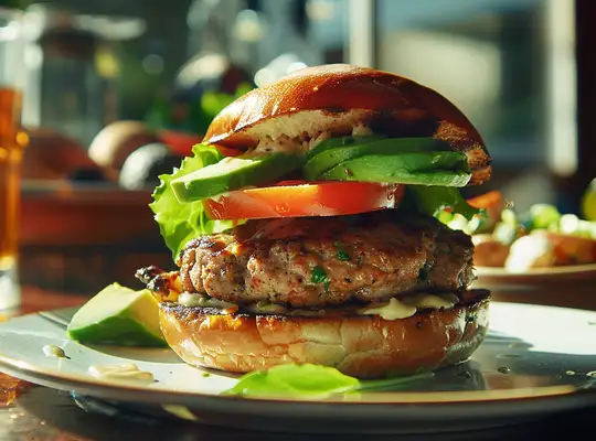 Stashcook | Spiced Turkey Burgers with Avocado Cream