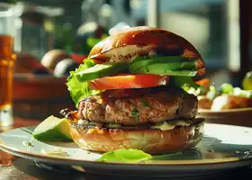 Spiced Turkey Burgers with Avocado Cream recipe