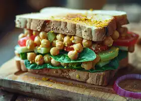 Curried Chickpea Salad Sandwich with Spinach & Tomato recipe