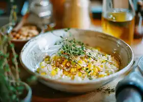 Creamy Corn Risotto with Almonds and Thyme recipe
