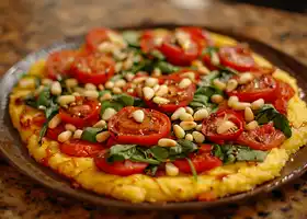 Polenta Pizzettas with Sun-Dried Tomato & Spinach Salad recipe