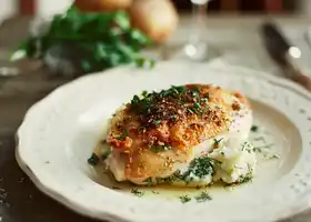 Herb-Stuffed Chicken with Garlic Mashed Potatoes recipe