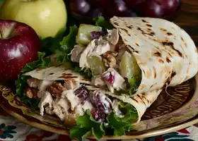Apple Walnut Chicken Salad Wraps with Grape Side Salad recipe