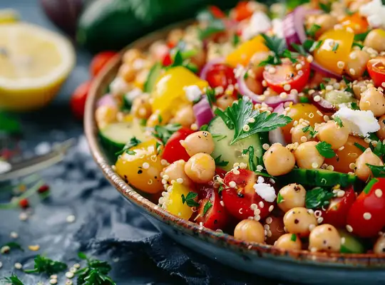 Mediterranean Chickpea and Quinoa Salad