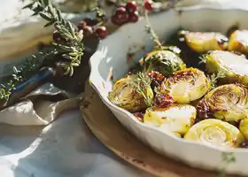 Feta, Thyme and Lemon Roasted Brussels Sprouts recipe