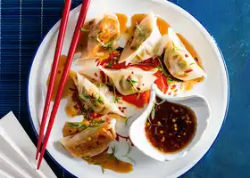 Pork, chive and spinach moon dumplings recipe