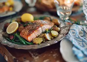 Grilled Salmon with Lemon-Herb Potato Salad recipe