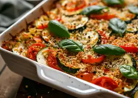 Baked Zucchini Tomato Orzo Casserole recipe