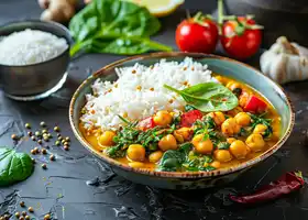 Chickpea Spinach Curry with Basmati Rice recipe
