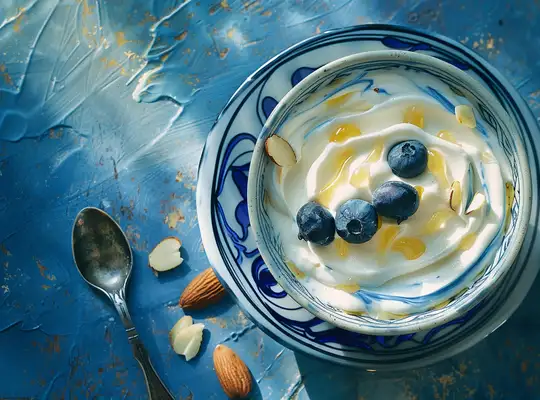 Stashcook | Greek Yogurt with Blueberry-Lemon Swirl & Almonds